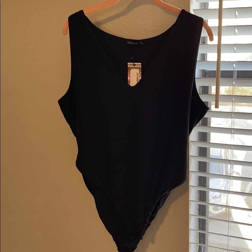 Black Vneck bodysuit